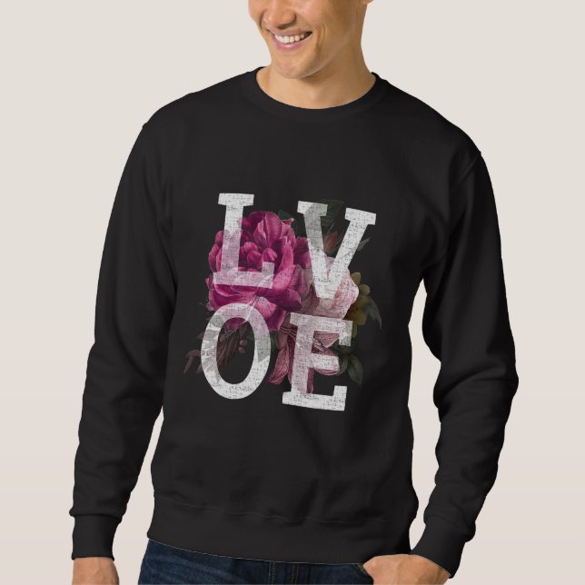Blossom Liebe Rose Bloom Blume mit Blätter Gardeni Sweatshirt