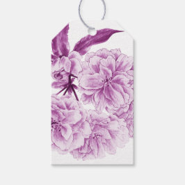 Blossom lila Lila Blume Aquarell Geschenketiketten Geschenkanhänger