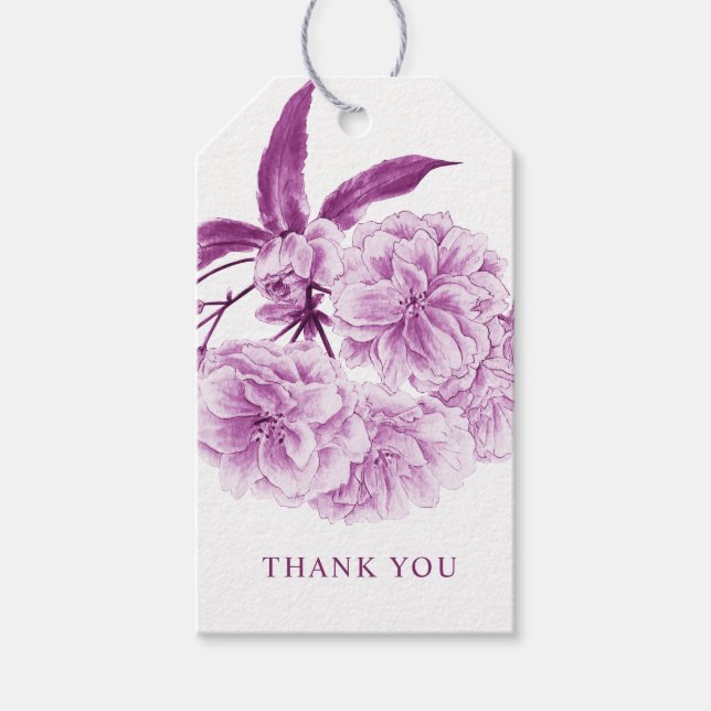 Blossom lila Lila Blume Aquarell Geschenketiketten Geschenkanhänger (Vorderseite)