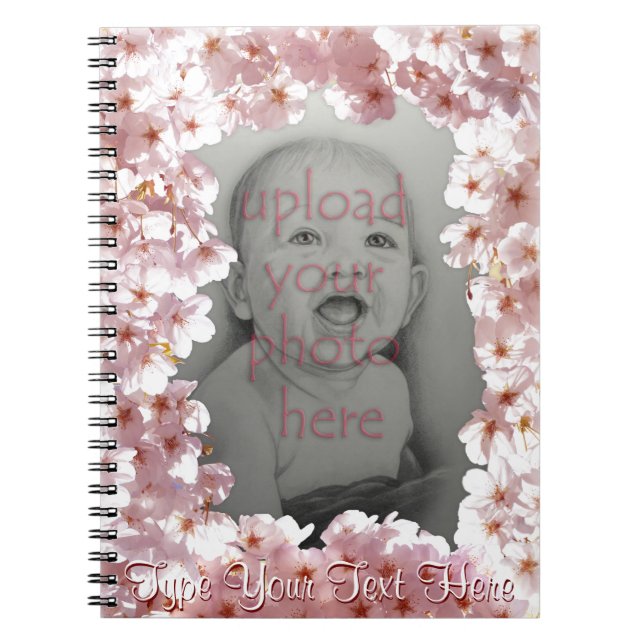 Blossom Notebook personalisieren Sie rosa Blume Bu Notizblock (Vorderseite)