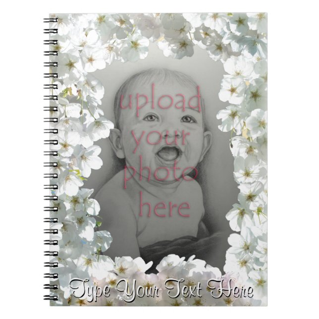 Blossom Notebook personalize White Blume Book Notizblock (Vorderseite)