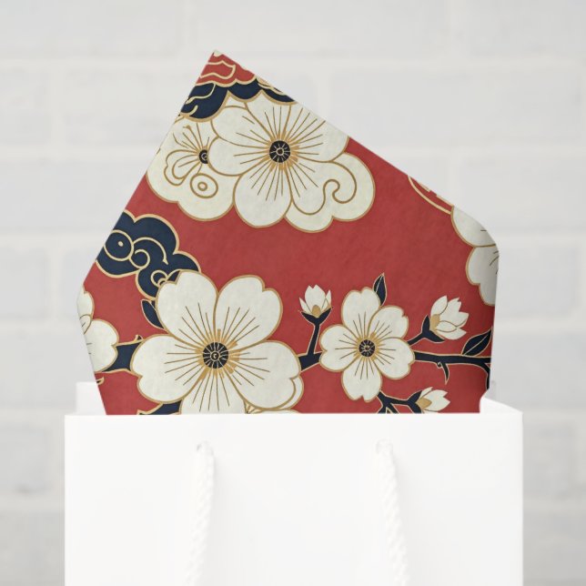 Blossom Nouveau | Elegant Floral Design Seidenpapier (Geschenktüte)