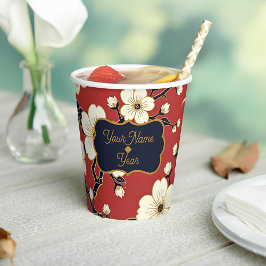 Blossom Nouveau | Elegante Florale Benutzerdefinie Pappbecher
