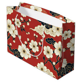 Blossom Nouveau | Elegante Florale Gestaltung Große Geschenktüte