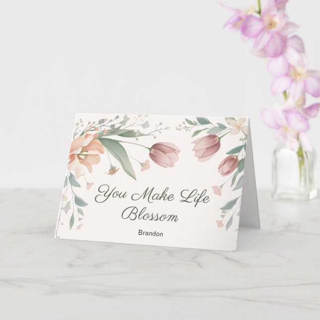 Blossom Personalisierte Muttertags-Grußkarte Karte (Orchidee)