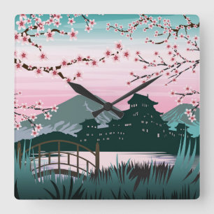 Blossom Quadratische Wanduhr