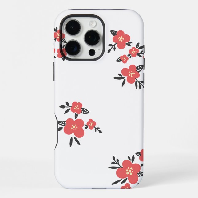 Blossom Red Floral Pattern in the Blooming  iPhone Hülle (Rückseite)