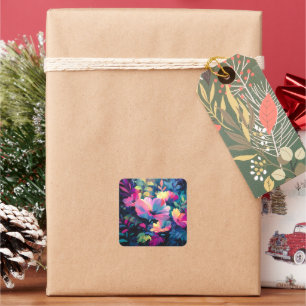 Blossom Rush Spring Blumengarten Quadratischer Aufkleber