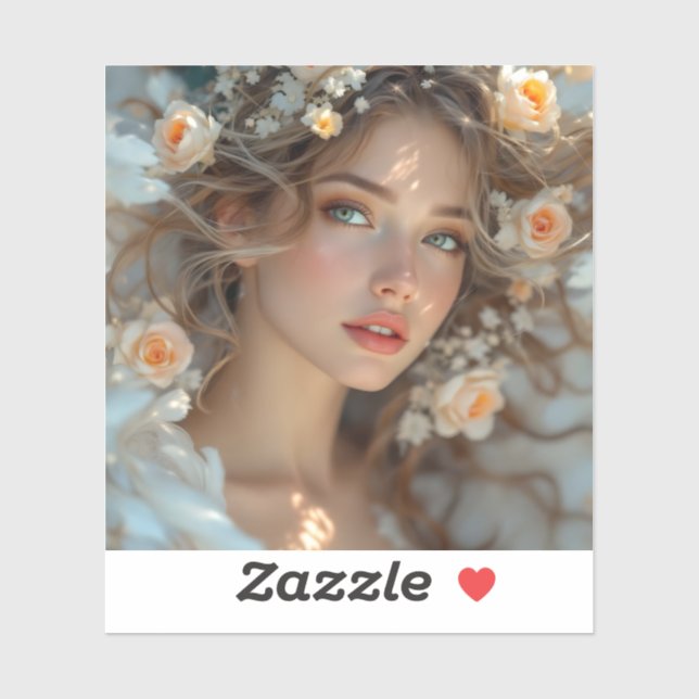 Blossom Seraph - Engel der Frühlingsgraue Aufkleber (Blatt)