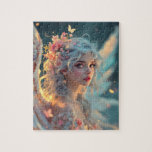 Blossom Seraph - Engel der Frühlingsgraue Puzzle<br><div class="desc">Die Schönheit des Blossom Seraph,  ein Frühlingssengel mit Blume und pastellfarbenen Flügeln.</div>