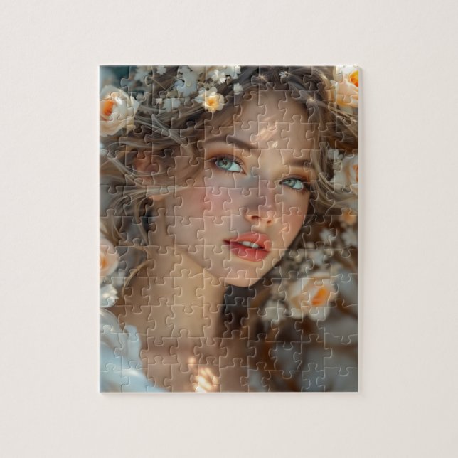 Blossom Seraph - Engel der Frühlingsgraue Puzzle (Vertikal)