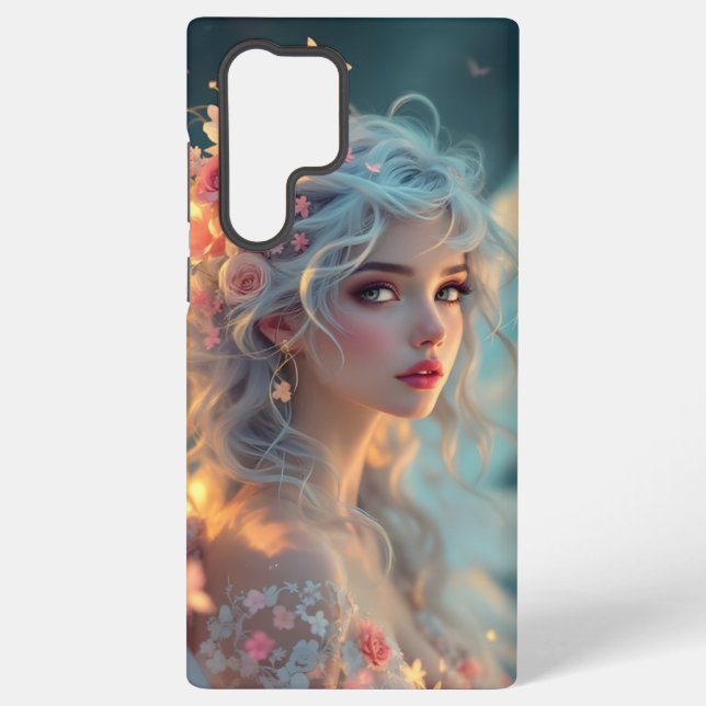 Blossom Seraph - Engel der Frühlingsgraue Samsung Galaxy Hülle (Rückseite)