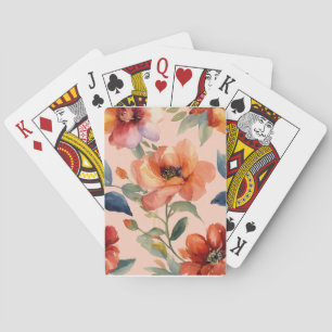 Blossom-Symphonie: Mehrfarbige Blumengestaltung" Spielkarten
