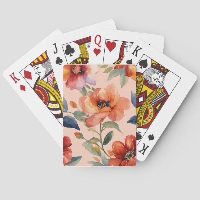 Blossom Symphony: Multicolor Floral Design" Spielkarten (Rückseite)