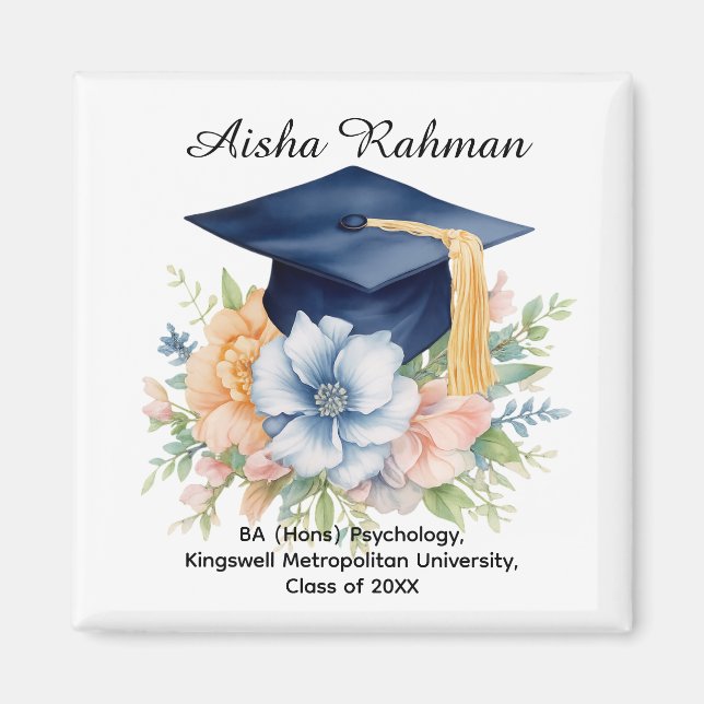 🎓Blossom & Tassel Graduation Mug Magnet (Vorne)