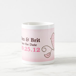 BLOSSOM TRENDY PINK BIRD PERSONALISIERTER Mug Tasse