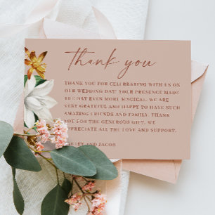 Blossom Vintage Kamelie. Blütenhochzeit Dankeskarte