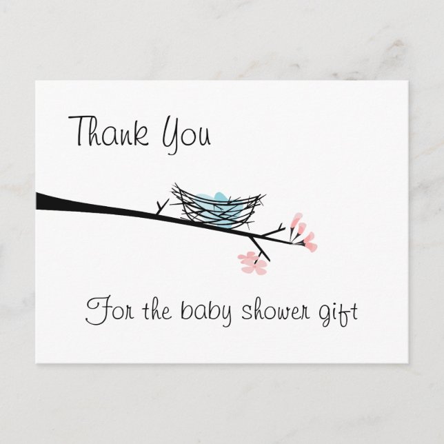 Blossom Zweigstelle und Nest Vielen Dank, Postcard Postkarte (Vorderseite)