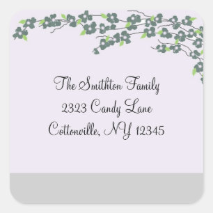 Blossomadressmarken Quadratischer Aufkleber