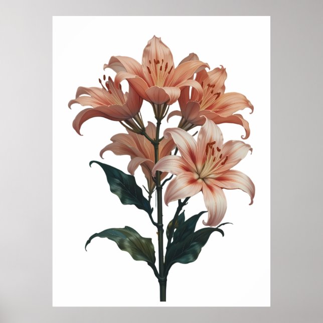 Blossoming Lilies in Harmonious Elegance Poster (Vorne)