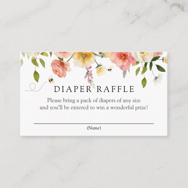Blossoms and Honey Diaper Raffle insert card (Vorderseite)