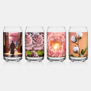 Blossoms de Luxo 3D-Blumenglasset – Rosa & Gold Dosenglas