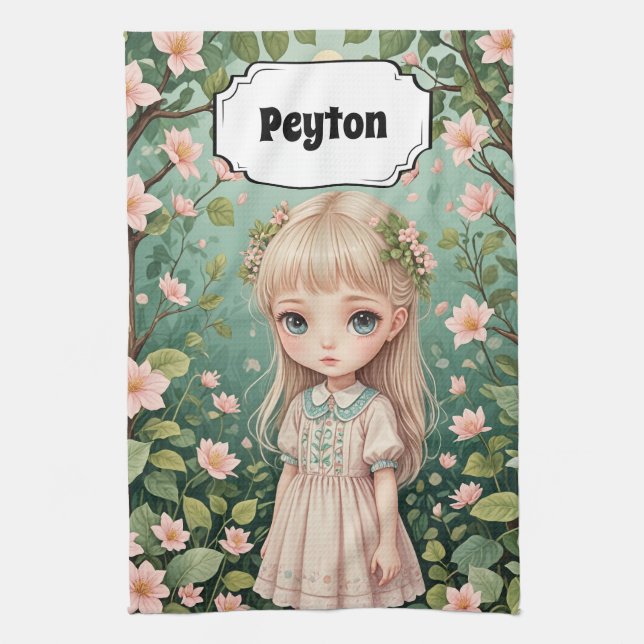 Blossoms Embrace Personalisiert Geschirrtuch (Vertikal)
