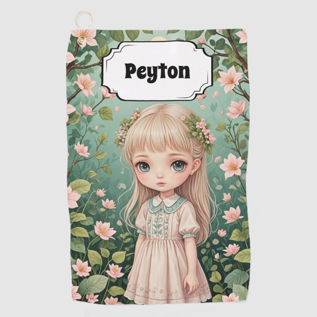 Blossoms Embrace Personalisiert Golfhandtuch (Vorderseite)
