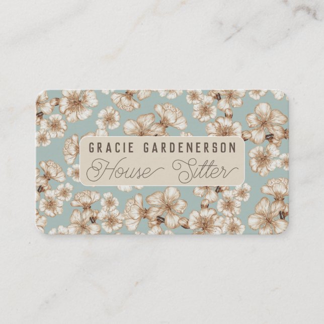 Blossoms House Sitter Business Card Visitenkarte (Vorderseite)