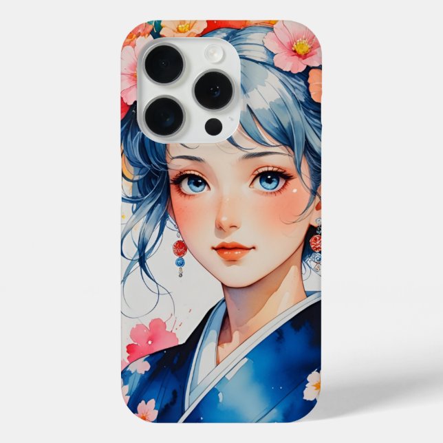 Blossoms in Blue Kimono Case-Mate iPhone Hülle (Rückseite)