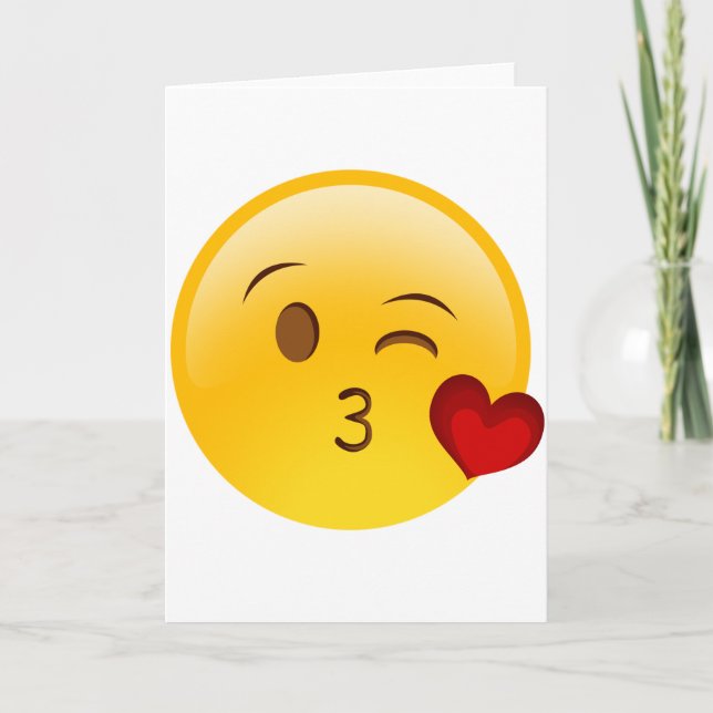 Blow a kiss emoji Aufkleber Karte (Vorderseite)