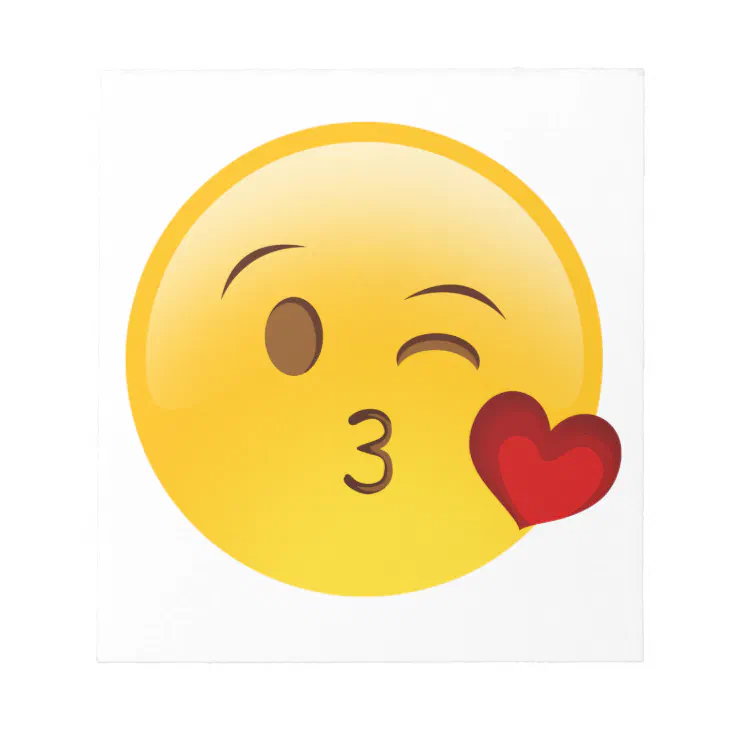Blow a kiss emoji Aufkleber Notizblock Zazzle.at