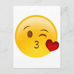 Blow a kiss emoji Aufkleber Postkarte