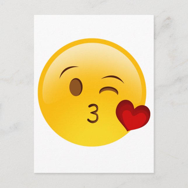 Blow a kiss emoji Aufkleber Postkarte (Vorderseite)