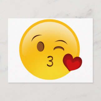 Blow a kiss emoji Aufkleber Postkarte