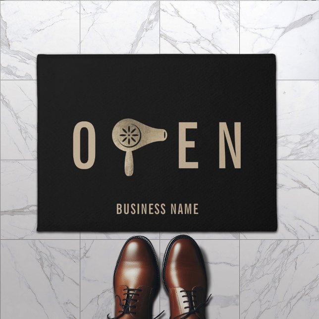 Blow Dry Bar Hair Salon Offen Empfang Fußmatte (Von Creator hochgeladen)