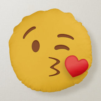 Blow Kiss Emoji Rundes Kissen