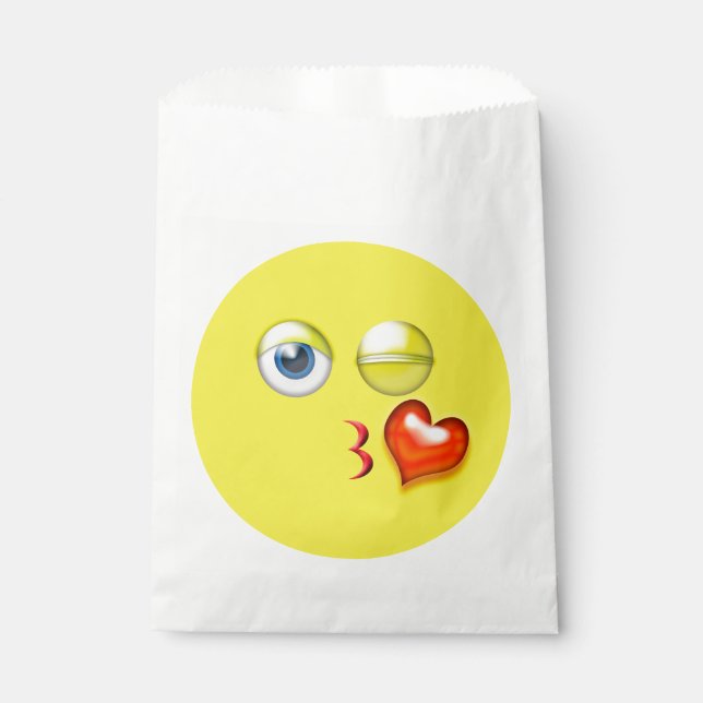 Blow Kiss Heart Liebe Emoji Geschenktütchen (Vorderseite)