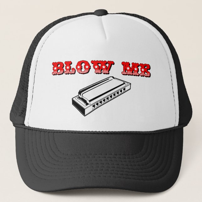 Blow Me = Mundorgan oder Harmonika Truckerkappe (Vorderseite)