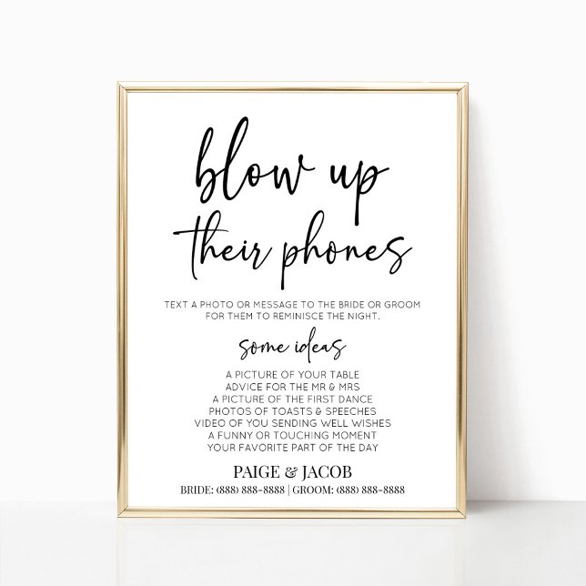 Blow Up Their Phones Wedding Photo Activity Sign Poster (Von Creator hochgeladen)