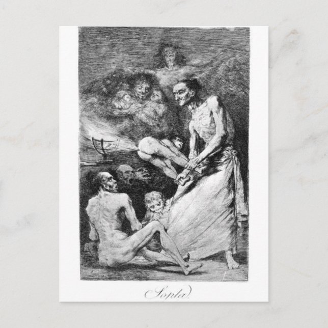 Blow von Francisco Goya Postkarte (Vorderseite)