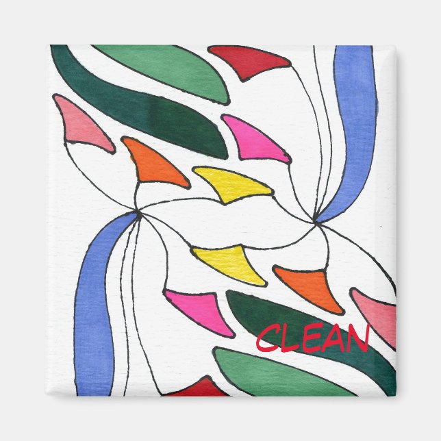 "Blowing in the Wind" Abstract Dishwasher Magnet (Vorne)