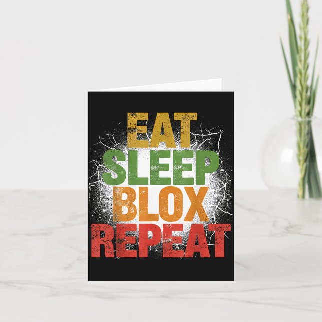Blox Gaming _ Eat Sleep Blox Repeat _ Kids Gaming  Karte (Vorderseite)