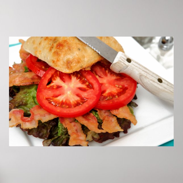 BLT auf einer Ciabatta-Rolle Poster (Vorne)