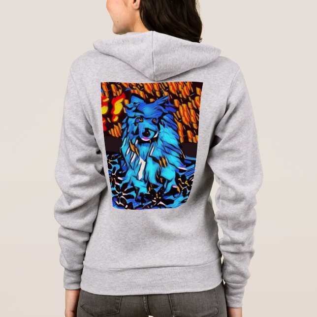 BLU GENES dog lapphund BACK/FRONT ART Hoodie (Rückseite)