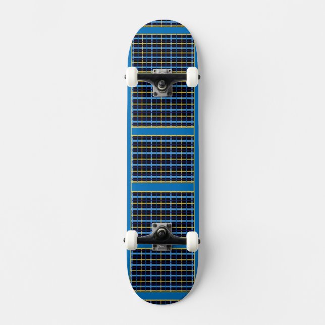 Blu Kariert Skateboard (Vorderseite)