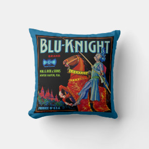 Blu Knight Fruchtetikett Kissen