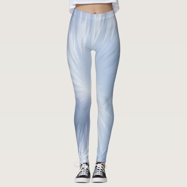 Blu Steel Gefärbte Krawatte Ultra-Stretch-Leggings Leggings (Vorderseite)