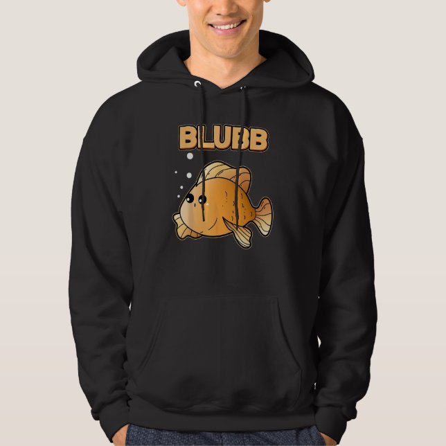 Blubb Goldfish Niedlich Fish Aquarium Fisch Goldfi Hoodie (Vorderseite)