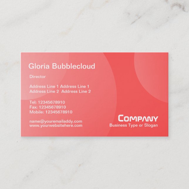 Blubble Cloud - Shades of Red II Visitenkarte (Vorderseite)